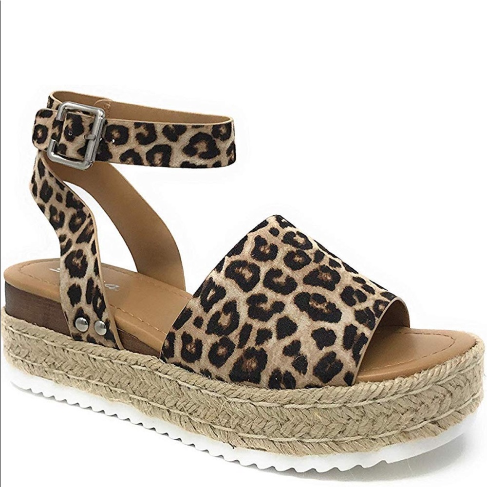 Casual Espadrilles Trim Flatform Studded Wedge